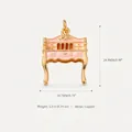 Anhänger in Form eines rosa Schminktischs aus vergoldetem Kupfer für DIY-Schmuckdesigns - Rosa Tischanhänger / Rosa