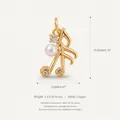 Pendentif note de musique en cuivre doré avec perle et oxydes de zirconium brillants. - Pendentif Note de Musique