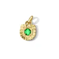 Ciondolo a raggio di sole dorato con gemma verde vibrante - Ciondolo Pietra Portafortuna Maggio / Oro