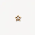 Eleganter goldener Sternanhänger mit funkelndem Mittelstein auf schlichtem Hintergrund - Stern Anhänger Mit Zirkonia / Einzelnes Zubehör (Ohne Kette)