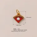 Pizza-shaped red enamel pendant charm made of durable stainless steel for DIY jewelry - Small Cake Pendant / Orange