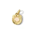 Ciondolo dorato a raggiera con opale rotondo per collana elegante variante - Ciondolo Pietra Portafortuna Giugno / Oro
