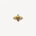 Detaillierter goldener Bienenanhänger mit schwarzer Emaille für DIY-Schmuckkreationen - Goldene Biene Anhänger / Einzelnes Zubehör (Ohne Kette)