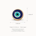 Ciondolo malocchio fatto a mano in blu e oro in rame con dettagli di dimensioni 7,7 mm - Occhio Blu