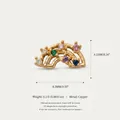 Ciondolo arcobaleno retrò in rame con pietre colorate per creazione di gioielli DIY. - Charm Arcobaleno Oro con Zirconia