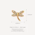 Ciondolo a forma di libellula in rame placcato oro con pietre di zircone cubico - Charm Libellula con Zirconia
