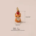 Detail view of cartoon fox pendant with red apple and copper material specifications - Apple