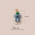 Close-up of koala charm pendant showing 18mm height and 12mm width dimensions - Broccoli Koala
