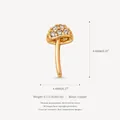 Orecchino a bottone a fungo retrò in oro con cristalli di zirconia chiari su rame - Charm Fungo con Zirconia