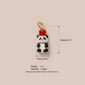 Detailed macro view of small copper panda charm with size and weight annotations - Apple Panda