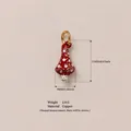 Pendentif champignon rouge peint à la main en cuivre avec anneau doré en or 18 carats - N° 4 Pendentif Champignon Droit