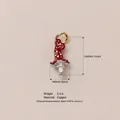 Pendentif champignon en émail rouge avec anneau en or 18 carats DIY - N° 5 Pendentif Champignon Pétale