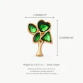 Ciondolo albero in cristallo verde in rame con specifiche dettagliate di dimensioni. - Coppia Albero di Cuore