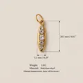 Mesure détaillée montrant la hauteur de 20,5 mm du pendentif en acier avec cristaux - No.6 Pendentif Goutte d'Eau Pierre Claire Seul (Sans Chaîne) / 20.5mm x 5.1mm / Or