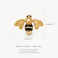 Ciondolo ape d'oro vintage con strisce nere, accessorio gioielleria rame 8,8 mm - Ape Dorata