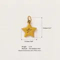 Detail view of 18K gold plated stainless steel star pendant with dimensions and weight - 8-Star Pendant