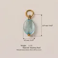 Détail du pendentif en acier inoxydable avec pierre précieuse, dimensions et poids total - No.8 Pendentif Ovale Bleu Clair Seul (Sans Chaîne) / 15.9mm x 8.5mm / Or