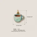 Detailed view of mint green coffee cup charm made of 316 stainless steel with size - 9-Coffee Pendant