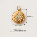 Vue détaillée d'un pendentif étoile en acier inoxydable plaqué or 18K avec pierres précieuses. - No.10 Pendentif Flocon de Neige Seul (Sans Chaîne) / 18.3mm x 15.8mm / Or