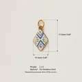 Detail view of diamond-shaped charm showing 17.5mm height and 10.1mm width dimensions - 12-Rhombus Plate Pendant