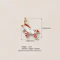 Pendentif licorne en émail peint à la main avec rayures rouges et base en cuivre pur - N° 11 Pendentif Cheval de Saut