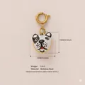 Detailed dog head animal charm pendant made of stainless steel with 18k gold plating - Dalmatian Dog