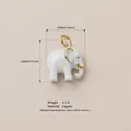 Ciondolo a forma di elefante in smalto bianco in rame placcato oro per gioielli fai da te - Ciondolo N. 2