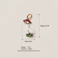 Detail view showing 20mm height measurement of a cute goose pendant with mushroom hat. - Mushroom Goose Pendant / 20x9mm / Red & White
