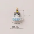 Ciondolo gatto in tazza di rame in miniatura con dimensioni 17,5 mm 7,3 g - Gatto Tabby / Oro