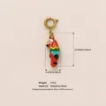 Ciondolo a forma di pappagallo in acciaio inossidabile, 22,8 x 9,6 mm - Pappagallo rosso