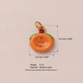 Dettaglio del ciondolo kaki arancione con dimensioni e materiale in acciaio inossidabile. - Pendaglio Cachi No.7