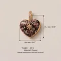 Pendente a cuore vintage con trama marmorizzata terra e dettaglio stella dorata - Stile Puntinato