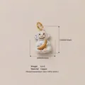 Ciondolo scimmia in ceramica dipinto a mano con banana, in rame con gancio placcato oro - Pendaglio Scimmia N. 6 / Pendaglio A Scimmia