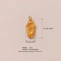 Vista dettagliata delle dimensioni e del materiale di un ciondolo a forma di gatto per gioielli - Pendaglio Gatto Arancione No.3