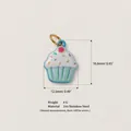Detailed size view of cute cupcake charm pendant with 316 stainless steel material specs - Cupcake Pendant (8)
