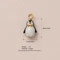 Elegante ciondolo smaltato a forma di pinguino in rame con dettagli in oro 14 carati - Pendaglio Pinguino N. 7 / Ciondolo Pinguino