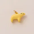 Cute yellow sea lion pendant charm with gold ring for DIY jewelry and shoe decor. - Sea Lion Pendant / Light Yellow