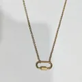 Gouden koperen karabijnslot hanger ketting aan delicate ketting minimalistische stijl - Ovale Verstelbare Gouden Halsketting (kralenketting)