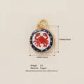 Emaille-Krabbenanhänger aus Kupfer mit Gold-Finish und 17mm Maß - Krabbe Anhänger