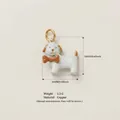 Ciondolo cucciolo bianco dipinto a mano con osso, pendente animale in rame placcato oro 14K - Pendaglio Cucciolo N. 12 / Pendaglio Cane