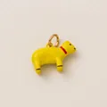 Cute yellow cartoon animal enamel pendant charm with gold-tone jump ring for jewelry - Sea Lion Pendant / Yellow