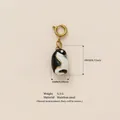 Grazioso ciondolo a forma di pinguino in smalto e acciaio per creazione gioielli - Pinguino