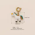Vibrant enamel unicorn pendant charm made of gold-plated stainless steel for DIY jewelry making - Unicorn