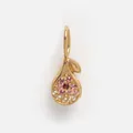 Elegante vergulde perenhanger met roze en heldere pavé-stenen voor een zomerse uitstraling - Peer Stijl
