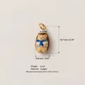Süßer Igel-Anhänger im Matrosenstil aus Kupfer mit hochwertiger Emaille-Oberfläche - Nr. 2 Krankenschwester-Igel-Anhänger / 18.7x10.6mm