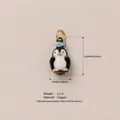 Süßer Cartoon-Pinguin-Anhänger aus Kupfer mit kleinem Fisch für DIY-Schmuckherstellung - Pinguin Anhänger