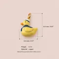Detail view showing dimensions and weight of a sailor duck copper charm accessory - No. 9 Academy Duck Pendant