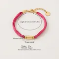 Vintage pink silk ribbon bracelet with golden copper beads and adjustable extension chain - Purple Satin Ribbon Style / Purple