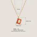 Detailed measurements and material of vintage red book pendant necklace in stainless steel - Hand-painted Book Necklace (HSNK253806K) / Red Stars