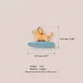 Ciondolo dettagliato a forma di cane Golden Retriever 3D su tavola da surf blu in rame - Golden Retriever